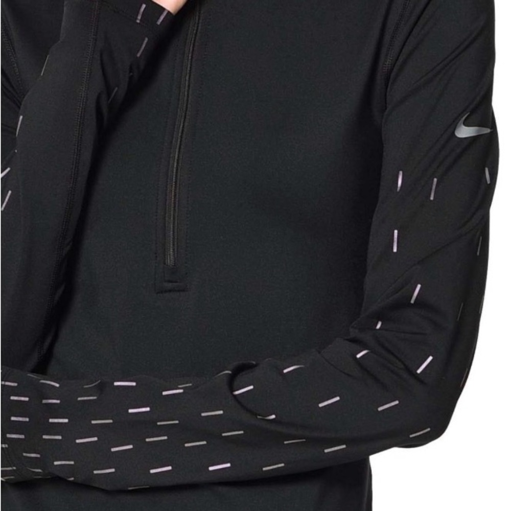 Nike Pro Hyper Warm Women's Fitted Black Half Zip - Picture 2 of 4